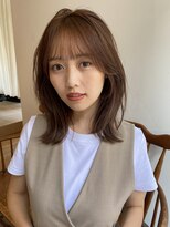 ガーランド (Garland) 大人かわいいくびレイヤー顔まわりレイヤーカットピンクベージュ