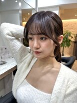 結んで可愛い顔まわり ロングのレイヤーくびれヨシンモリ銀座