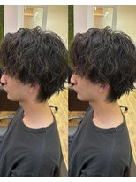 リボーン ビューティー リゾート 松戸店(re-born Beauty Resort)&nbsp;ニュアンスパーマダークアッシュベリーショート韓国マッシュ