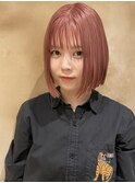 【あきら】ピンクベージュ/ぷつっとボブ