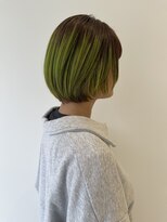 レノ(RENO)&nbsp;ハイトーンブリーチルーツカラーデザインカラーオリーブ