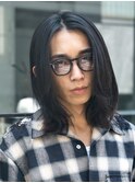 天神大名ニュアンスパーマセンターパートシャドウパーマ刈り上げ