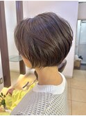 前下がりひし形ショートボブ#ミルクティーベージュ#大人かわいい