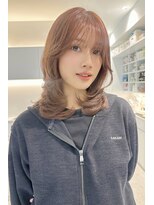 ノラ ウメダ(NORA UMEDA)&nbsp;【chiaki】pink milkteaブリーチなし艶カラーミディアムレイヤー