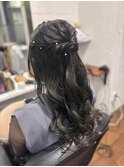 成人式2次会ハーフアップ☆ヘアアレンジ