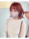 ピンキーオレンジ&透明感ベージュ コントラストインナーカラー