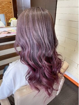 アド ヘア プレイス(adon hair place) ラベンダーからピンクにグラデーション