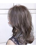 #ミディアムレイヤー#デジタルパーマ#アッシュ