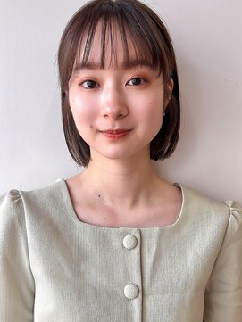 ラフ フロム ガーデン(Laf from GARDEN) ボブ/オリーブベージュ/縮毛矯正/脱白髪染め/韓国風