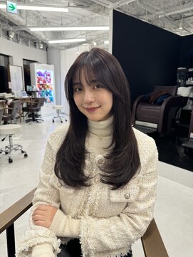 ハピネス 梅田茶屋町店(HAPPINESS) ロングレイヤーカット/韓国ヘア/髪質改善/顔まわり/ブリーチなし