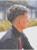 ツイストパーマ/短髪/ホワイトメッシュ/スキンフェード/姫路