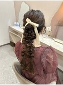 人気アレンジ*高めふわもこツインポニー/結婚式.お呼ばれ