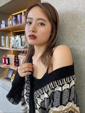 ロンドワン 三宮元町(Lond one) ブリーチダブルカラー/ミルクティーベージュ/ミディアム