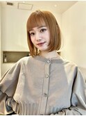 切りっぱなしボブ//オレンジベージュ/フェイスレイヤー