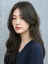 ラクレール 五香&nbsp;ナチュラルブラックの艶ストレート×レイヤーカット小顔顔周り