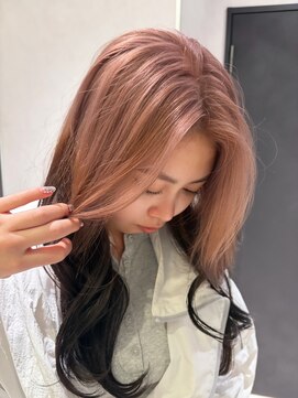 リアン バイ キートス(Lien by kiitos) ルーツカラー/裾カラー/ピンクベージュ/ハイトーンカラー