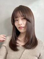 マッシュ 天王寺あべの(MASHU) 柔らか透けブラウンのミディアムレイヤー【天王寺/あべの】