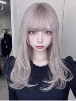 レア 新越谷(LEA) ハイトーンストレートレイヤー × ホワイトシルバー
