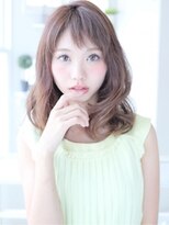 ヘアーズ ベリー あびこ店(hairs BERRY)&nbsp;やわらかウェーブでガーリーなミディアムスタイル
