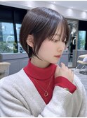 ショートヘア ショートボブ シースルーバング マッシュショート
