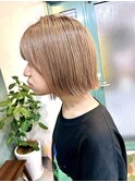 ぱつっとボブ/ハイトーン/ブリーチ/ダブルカラー/学割U24/学割