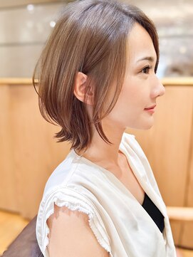 ルエ(rue) ナチュラルボブ×大人ショートボブ×ウェーブ 20代30代40代　m01