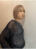ハイトーンボブ ミニボブ ブロンドボブ ぱっつん前髪