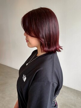 フープヘアー(HOOP.HAIR) ボブ／ボルドーカラー