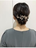 シニヨンアップスタイルヘアセットパーティーヘアセット結婚式