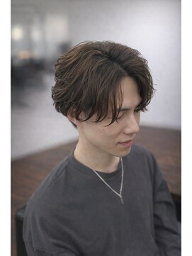 Men's BARBER UNREAL【メンズバーバーアンリアル】【4月上旬NEW OPEN（予定）】 ナチュラルセンターパート×ニュアンスパーマ
