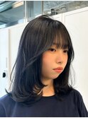 ミディアムレイヤー/ブルーブラック/ワンカールレイヤー　佐藤