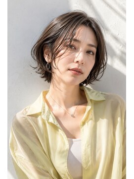 アッシュ 学芸大学店(Ash) ショートボブ/大人女性/白髪ぼかし/シアーベージュ/脱白髪染め