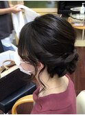 編み込みシニヨン