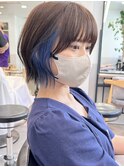 イヤリングカラーボブインナーカラーくびれヘア