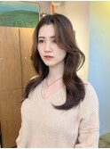 韓国風/ロングレイヤー/艶髪/ナチュラルカラー/Aujua/