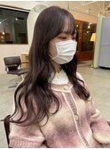 ロング×ピンクラベンダー×モテ髪