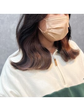 ベアーフルート 恵比寿店(BearFruit) インナーカラー　×　ピンクベージュ