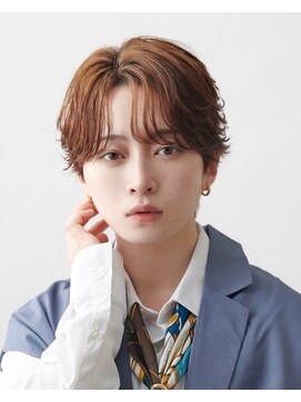 オーシャントーキョー 渋谷神南(OCEAN TOKYO) 韓国ヘアカルマパーマカルマバングセンターパート黒髪ウルフ