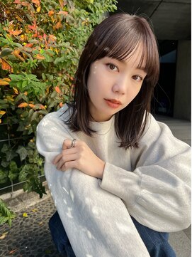 アンガーデン(Une GARDEN) 前髪/くびれミディアム／黒髪/レイヤーロング/グレーベージュ