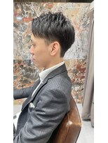 カルナ バイ エルモ(calna by ELMO)&nbsp;スーツ短髪ツーブロック束感モテる黒髪シークレットパーマ流行