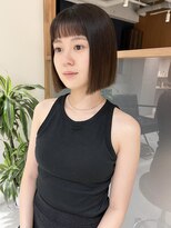 ラミエ バイ メルト 吉祥寺(lamie by melt)&nbsp;"久保田"切りっぱなしボブおんまゆ縮毛矯正ブラウンカラー