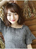 丸みボブ　ワンカールボブ　小顔ヘア　前髪カット