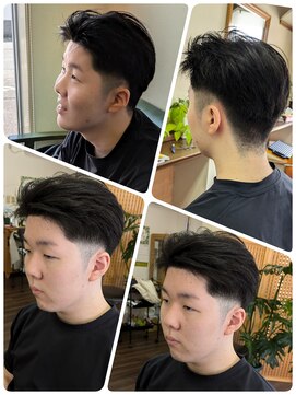 クリア 美容室 スキンフェード☆短髪アップバング