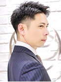 メンズビジネスカジュアル王道スタイルツーブロアップバング