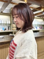 ロアバイチェリーコークウブ(Loa by CHERRY COKE ubu)&nbsp;切りっぱなしボブ/ピンクブラウン