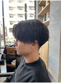 スペインカールマッシュセンター分けツイストスパイラルパーマ