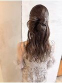 カチモリハーフアップ　タイトヘア渋谷宮益坂ヘアセットmutsuki