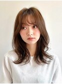 ミディアムレイヤー/顔周りレイヤー/小顔ヘア/似合わせカット