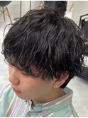 フェザーパーマサーフカール刈り上げセンターパート