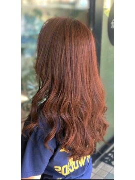 ヘアーサロン カヴィエ(hair salon covie) Wカラー　コーラルカラー　ロングヘア